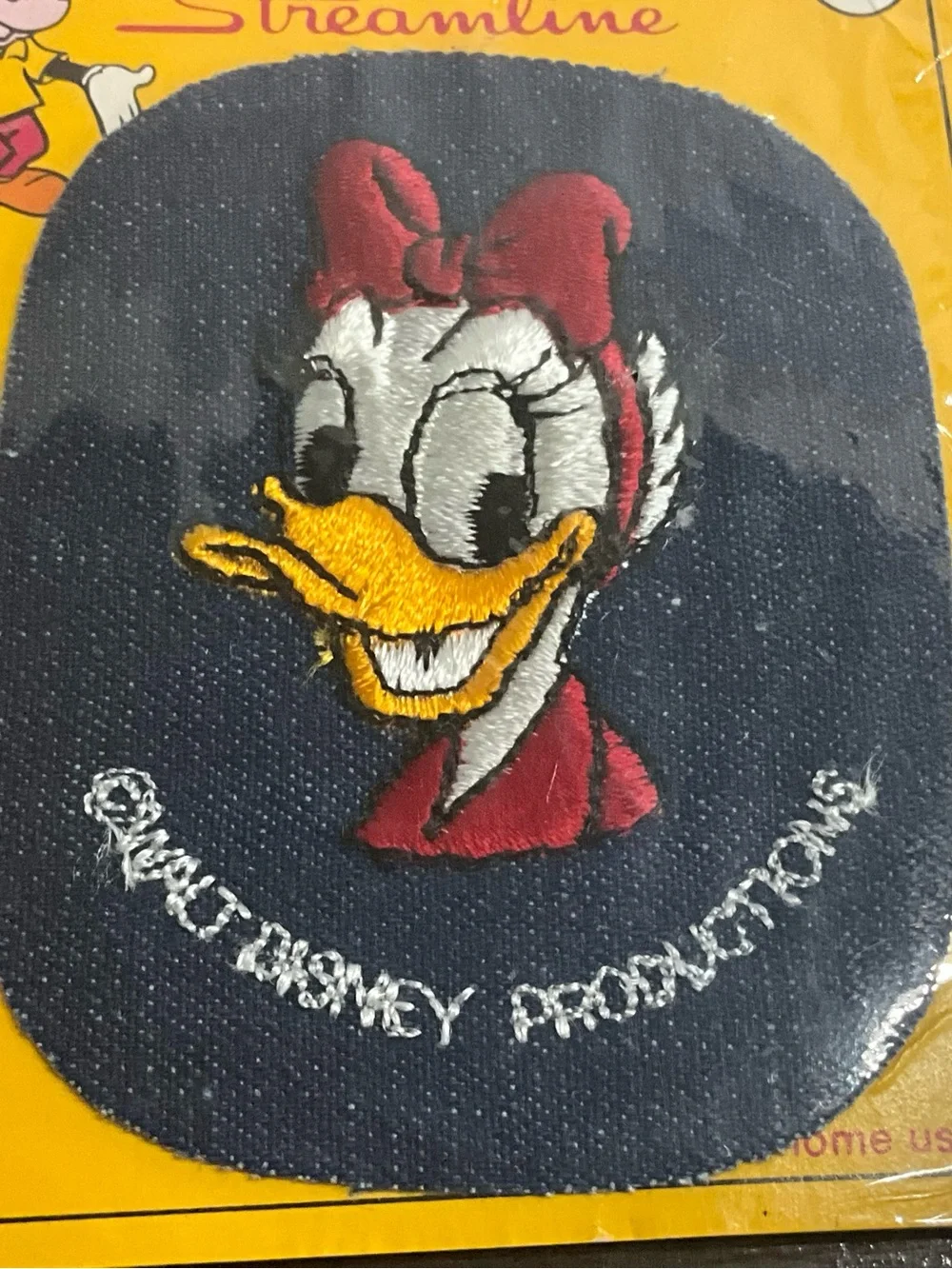 Vintage Streamline Appliqués Walt Disney Denim Patch Daisy Duck NOS